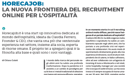 HorecaJob: la nuova frontiera del recruitment online per l'ospitalità